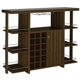 Coaster Furniture Evelio Walnut Bar Unit with Wine Bottle Storage