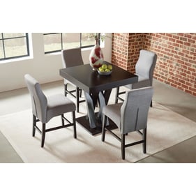 Coaster Furniture Freda Cappuccino Grey 5pc Counter Height Set