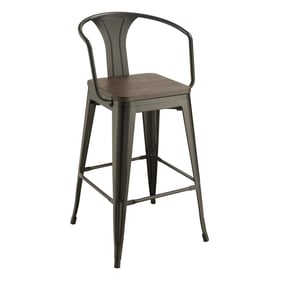 2 Coaster Furniture Cavalier Dark Elm Matt Black Bar Stools