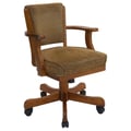 Mitchell Upholstered Game Chair Olive-brown and Amber