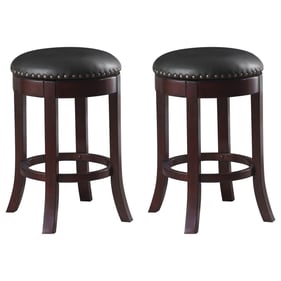 2 Coaster Furniture Aboushi Black Medium Brown Swivel Counter Stools