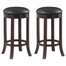 2 Coaster Furniture Aboushi Black Medium Brown Swivel Bar Stools