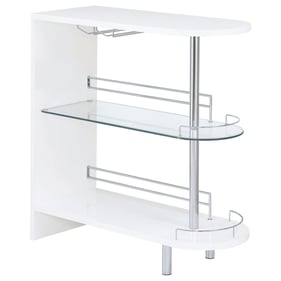 Coaster Furniture Adolfo Glossy White 3 Tier Bar Table