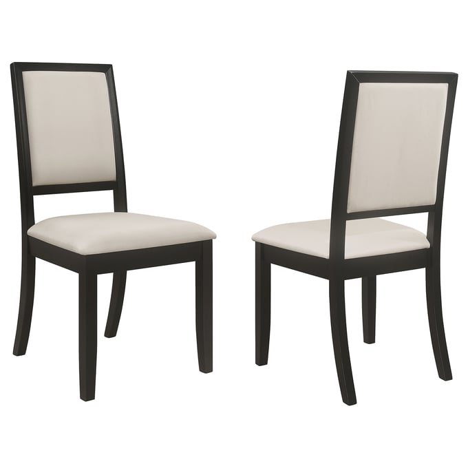 2 Coaster Furniture Louise Black Cream Side Chairs CST-101562