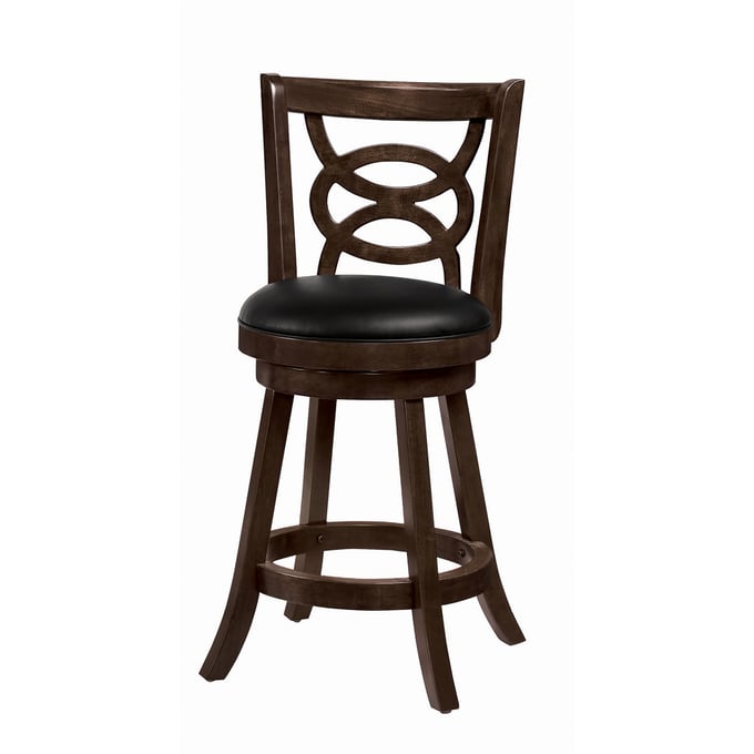 2 Coaster Furniture Calecita Cappuccino Black Swivel Counter Stools CST-101929