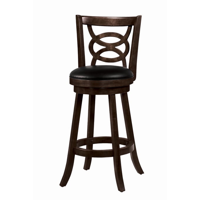 2 Coaster Furniture Calecita Cappuccino Black Swivel Bar Stools CST-101930