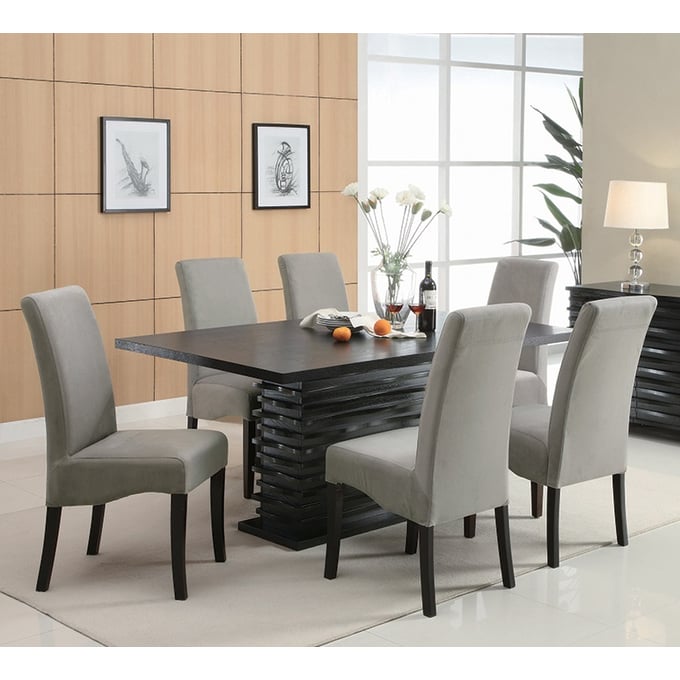 Coaster Furniture Stanton Black Grey 7pc Dining Room Set CST-102061SET-1