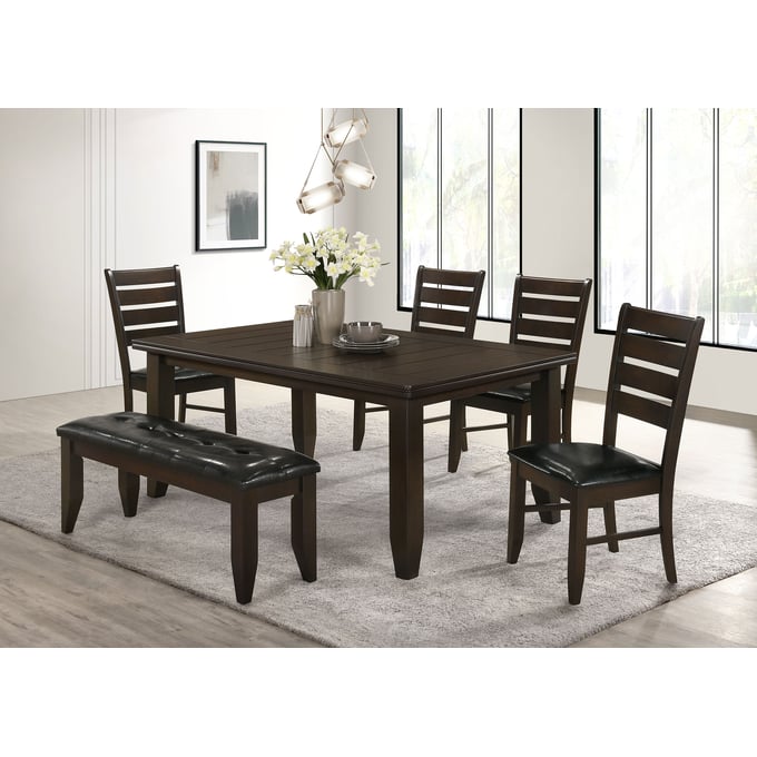 Coaster Furniture Dalia Cappuccino Black 6pc Dining Room Set CST-102721SET