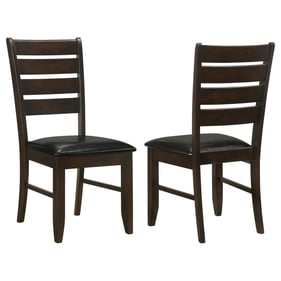 2 Coaster Furniture Dalila Cappuccino Black Ladder Back Side Chairs