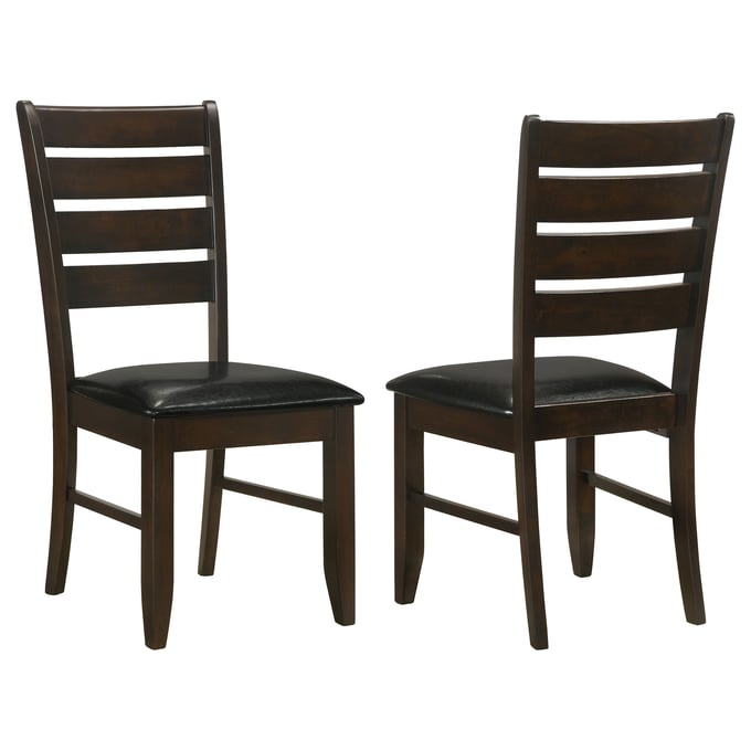 2 Coaster Furniture Dalila Cappuccino Black Ladder Back Side Chairs CST-102722