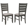 Dalila Ladder Back Side Chair (Set of 2) Grey and Dark Grey