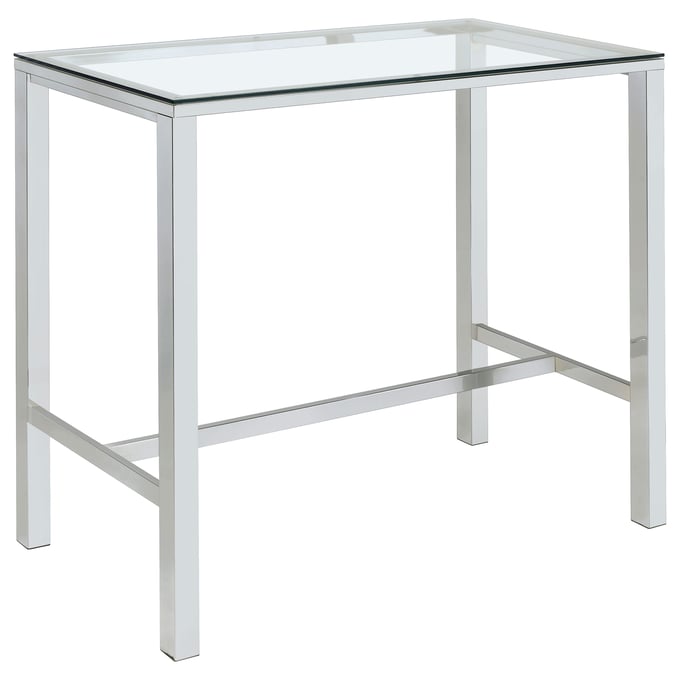 Coaster Furniture Tolbert Clear Chrome Bar Table CST-104873