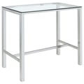 Tolbert Bar Table with Glass Top Chrome