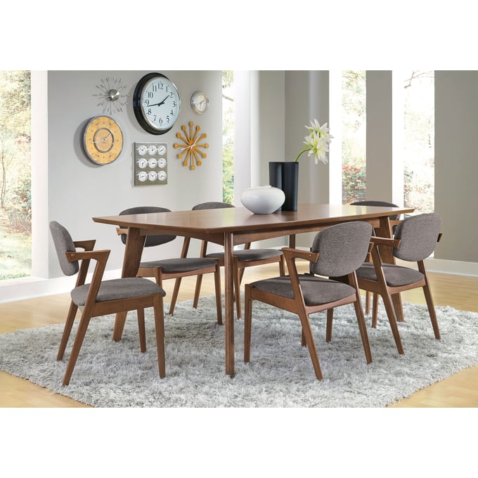 Coaster Furniture Malone Dark Walnut Grey 7pc Dining Room Set CST-105351-DR-S