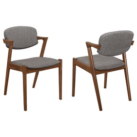 2 Coaster Furniture Malone Dark Walnut Grey Armless Side Chairs