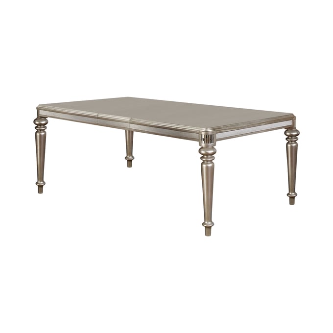 Coaster Furniture Bling Game Metallic Platinum Rectangle Dining Table CST-106471