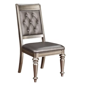 2 Coaster Furniture Bling Game Metallic Platinum Side Chairs