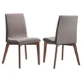 Redbridge Upholstered Side Chairs Grey and Natural Walnut (Set of 2)