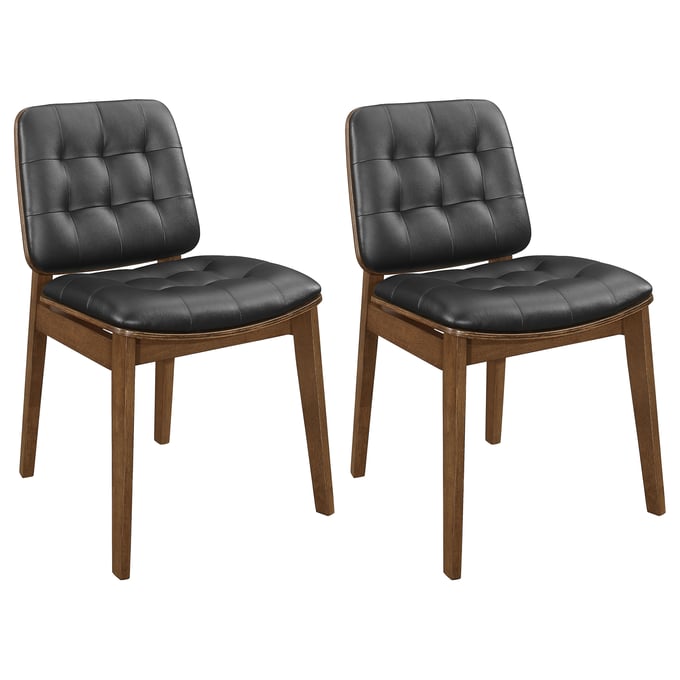 2 Coaster Furniture Redbridge Black Tufted Back Side Chairs CST-106596