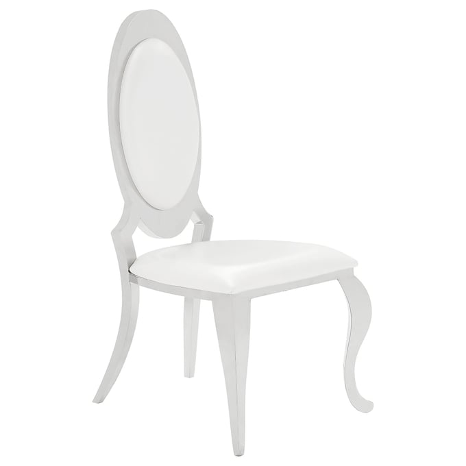 2 Coaster Furniture Anchorage Creamy White Oval Back Side Chairs CST-107872N