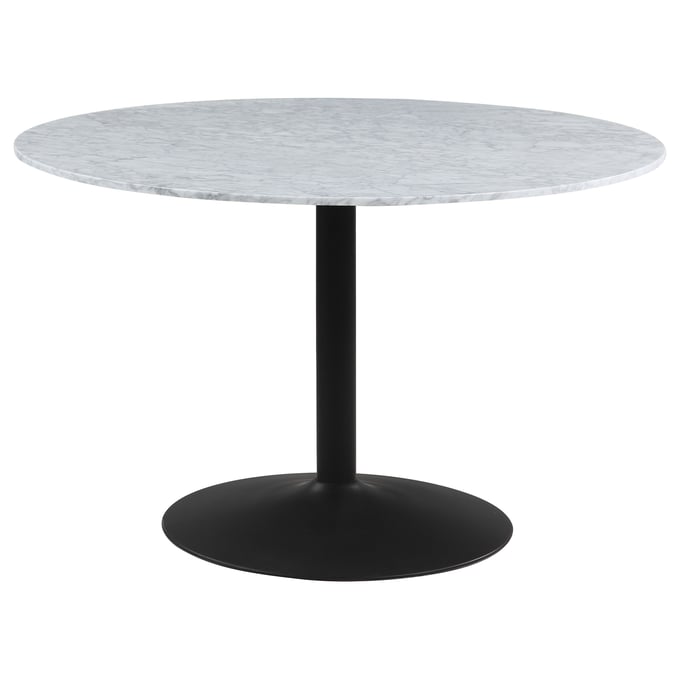 Coaster Furniture Bartole White Matte Black Round Dining Table CST-108020