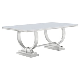 Coaster Furniture Antoine White Chrome Rectangle Dining Table