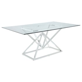 Coaster Furniture Beaufort Clear Chrome Rectangle Dining Table