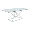 Beaufort Rectangle Glass Top Dining Table Chrome