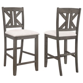 2 Coaster Furniture Athens Light Khaki Barn Grey Counter Height Chairs