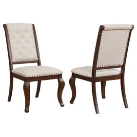 2 Coaster Furniture Brockway Cream Antique Java Tufted Dining Chairs