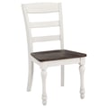 Madelyn Ladder Back Side Chairs Dark Cocoa and Coastal White (Set of 2)