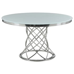 Coaster Furniture Irene White Chrome Dining Table