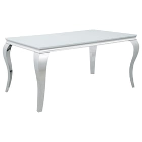 Coaster Furniture Carone White Chrome Rectangular Dining Table