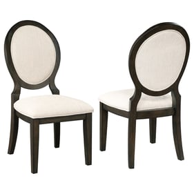 2 Coaster Furniture Twyla Cream Dark Cocoa Side Chairs