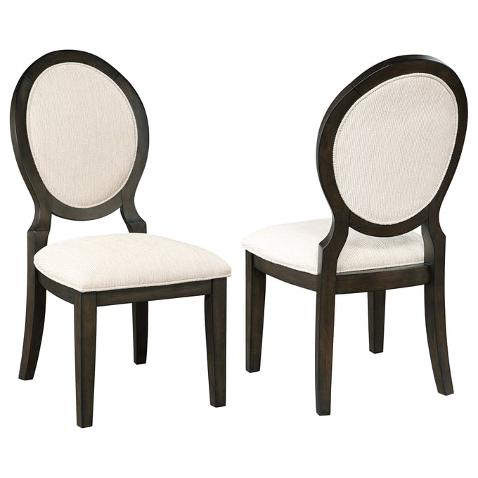 2 Coaster Furniture Twyla Cream Dark Cocoa Side Chairs CST-115102