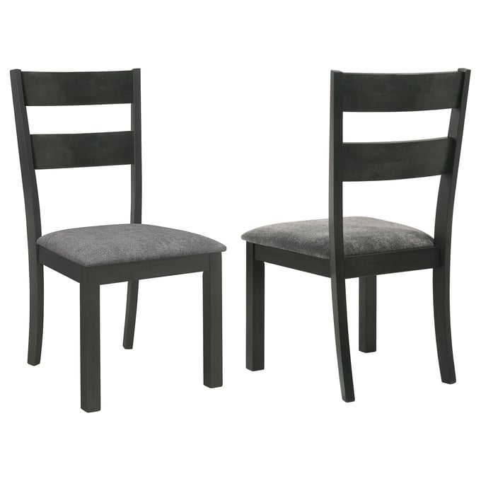 2 Coaster Furniture Jakob Black Dark Grey Side Chairs CST-115132