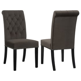 2 Coaster Furniture Alana Brown Tufted Side Chairs with Nailhead Trim