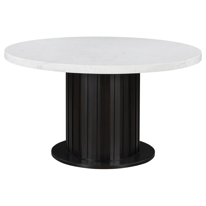 Coaster Furniture Sherry White Rustic Espresso Round Dining Table CST-115490