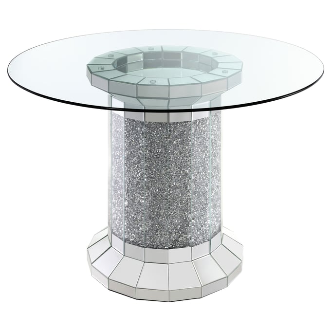 Coaster Furniture Ellie Clear Pedestal Round Counter Height Table CST-115558