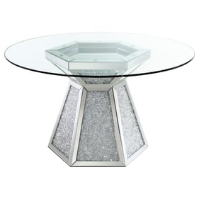 Coaster Furniture Quinn Clear Hexagon Pedestal Dining Table