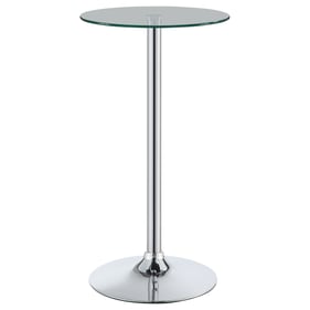 Coaster Furniture Abiline Chrome Glass Top Round Bar Table