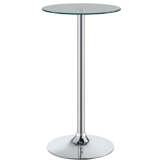 Coaster Furniture Abiline Chrome Glass Top Round Bar Table CST-120341