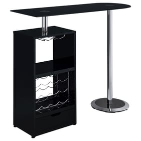 Coaster Furniture Koufax Glossy Black 1 Drawer Bar Table