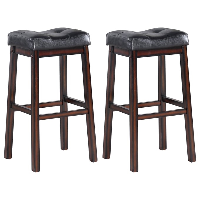 2 Coaster Furniture Donald Black Cappuccino Bar Stools CST-120520