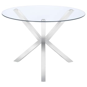 Coaster Furniture Vance Clear Chrome Round Dining Table