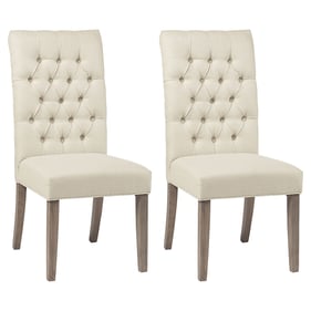 2 Coaster Furniture Douglas Oatmeal Tufted Back Dining Chairs