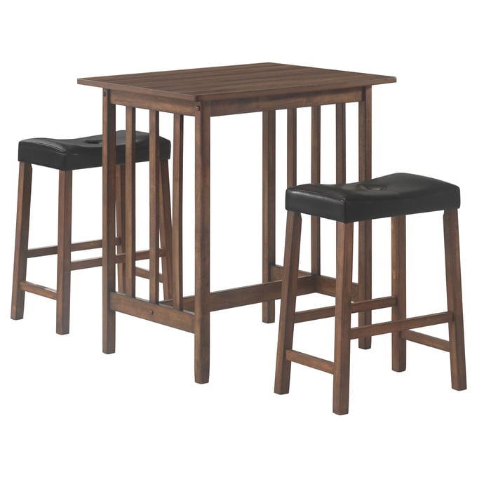 Coaster Furniture Oleander Nut Brown 3pc Counter Height Set CST-130004