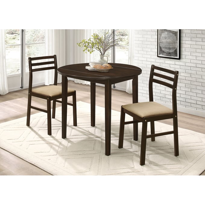 Coaster Furniture Bucknell Cappuccino Beige 3pc Dining Room Set CST-130005