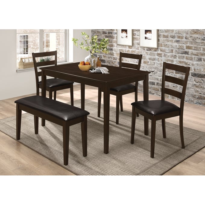 Coaster Furniture Guillen Cappuccino Dark Brown 5pc Dining Room Set CST-150232