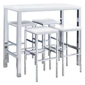 Coaster Furniture Natividad White Chrome 5pc Bar Set